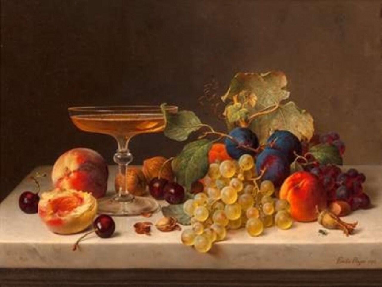 Still life with summer fruits and champagne Poster Print by  Emilie Preyer - Item # VARPDX3AA3063